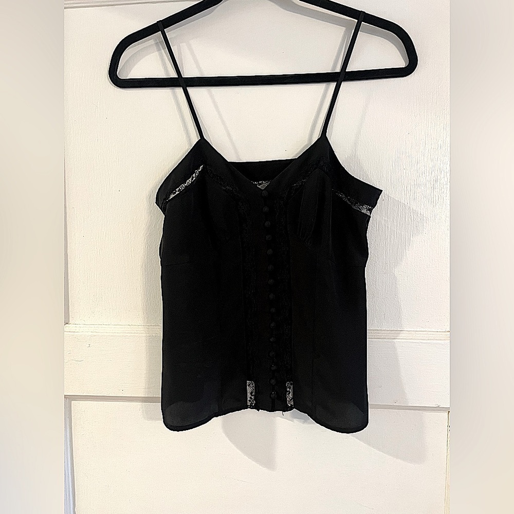 The Kooples lace inset button down camisole